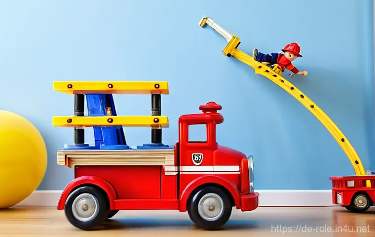 소방관 놀이 소방차 디테일 - **Prompt 1: "Little Firefighter Hero with Detailed Engine"**
    A wide shot of a cheerful 6-year-ol...